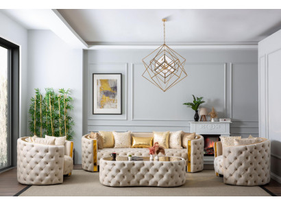 Luxus Sofagarnitur 331 Sitz Leder Chesterfield Sofa Sessel Braun Sofas Set 3tlg