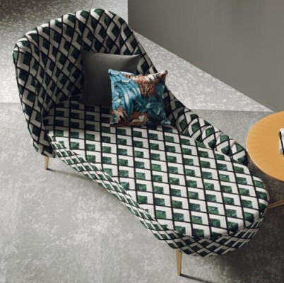 Textil Chaise Lounge Liege Polster Liegen Sofa Chaiselounge Relax Club Möbel 