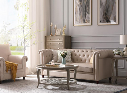 Sofagarnitur Chesterfield 321 Wohnlandschaft Sitz Design Couch Sofas Ledersofa