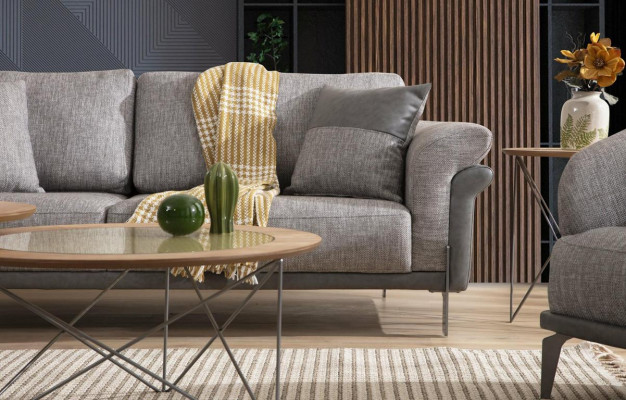Italienischer Stil 2x Couchtische Rund Luxus Braun Wohnzimmer Tisch 