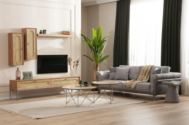 Italienischer Stil 2x Couchtische Rund Luxus Braun Wohnzimmer Tisch 