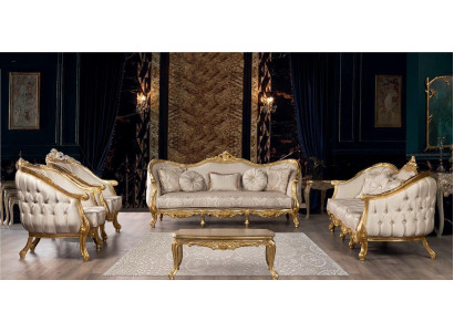 Couch Klassische Luxus Wohnzimmer Sofagarnitur 3+3+1+1 Sitzer Couchtisch