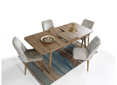 Esszimmer Set Essgruppe Tisch Garnitur Esstisch Set 4x Stühle Komplett 5tlg.