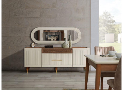 xxl sideboard Anrichte Kommode 201cm mit Spiegel 2tlg. Schrank Kommoden