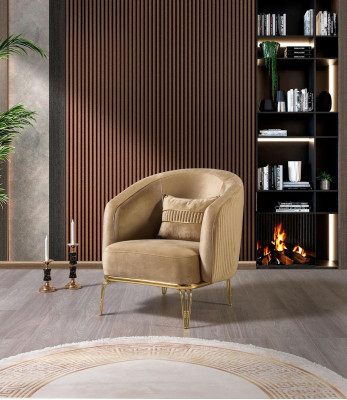 Wohnzimmer Luxus Sessel 1er Einsitzer Couch Möbel neu Modern Beige