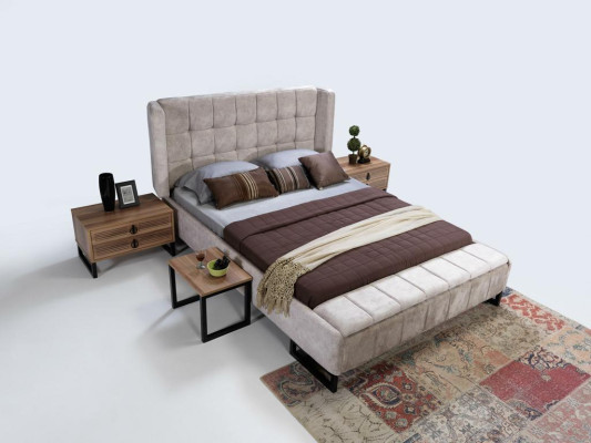 SchlafZimmer Nachttisch Design Beistell Holz mit Metall Luxus Neu