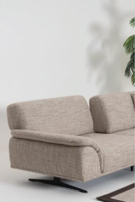 Wohnlandschaft Ecksofa Garnitur Design Moderner Couchtisch Braune 2tlg