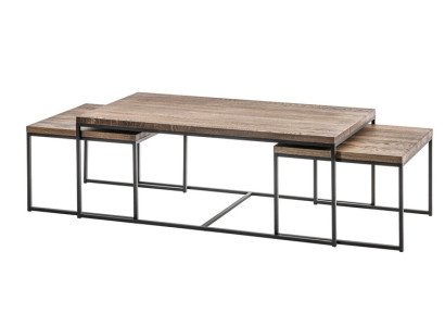 Holz Design Beistell Tische Couch Tisch Sofa Wohn Zimmer 3x Set Wohn Zimmer Loft