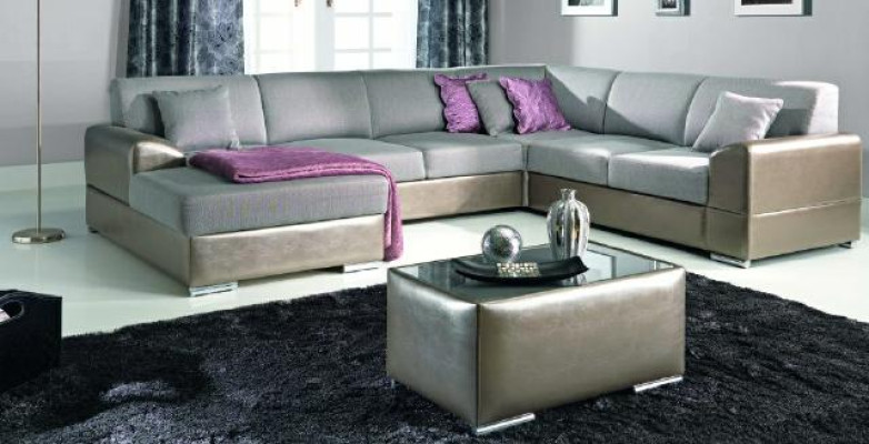 Luxuriöses U-förmiges Polstersofa im eleganten zeitgenössischen Stil mit raffinierter