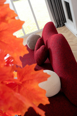 Designer 3 Sitzer sofa rot farbe in Form von Lippen stilvoll Sitzpolster