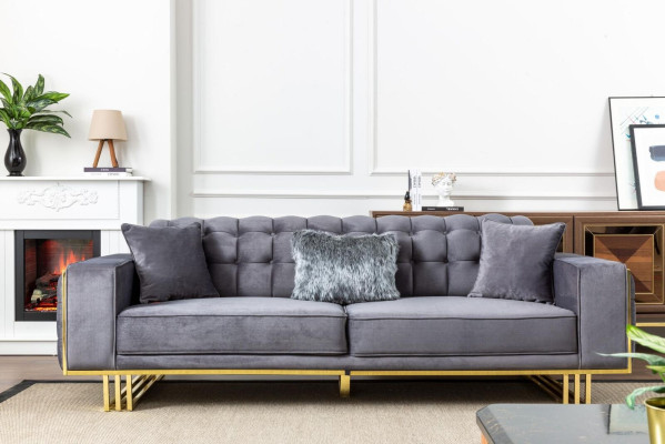 sofa Luxus Möbel Wohnzimmer Füße 240cm Couch Sofas Couchen 3 Sitzer