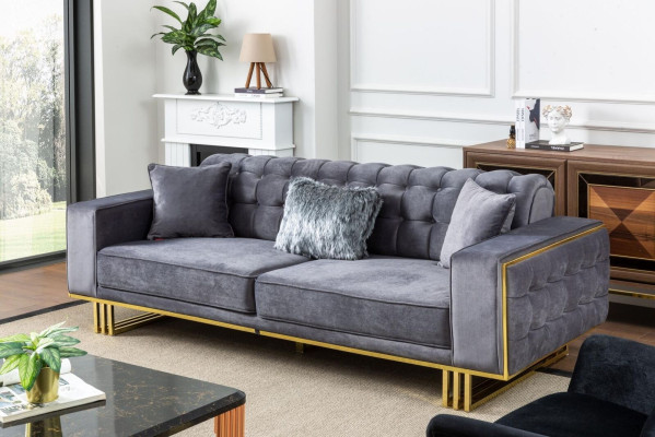 sofa Luxus Möbel Wohnzimmer Füße 240cm Couch Sofas Couchen 3 Sitzer