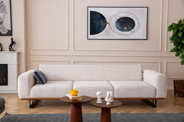 Designer 4 Sitzer Sofa Modern Möbel Weiße Farbe in Stil Wohnzimmer 