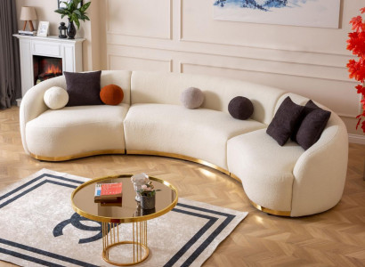 Designer Rund sofa Weiße Eckgarnitur Moderne Möbel in Wohnzimmer Luxus