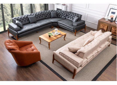 Wohnzimmer Set Sofagarnitur 3+1 Ecksofa L-form Eckgarnitur Eckcouch Couch 3tlg.