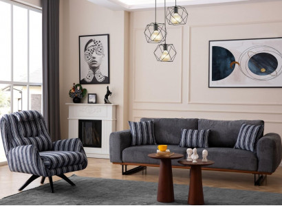 Wohnzimmer set Designer Sofagarnitur 4 +1 Sitzer Garnitur Couchen Möbel 2tlg.