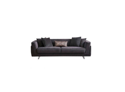 Couch mit Bettfunktion Sofa 3 Sitzer Grau Stoff Stoffsofa Dreisitzer