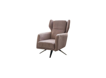 Luxus Sessel Einsitzer Stoff Wohnzimmer Design Beige Polster Sitzer