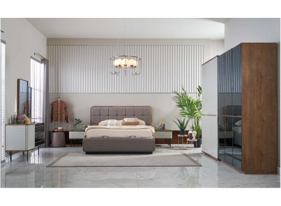 Schlafzimmer Komplette Set 5tlg Doppelbett Braun Holz Bett Bettrahmen