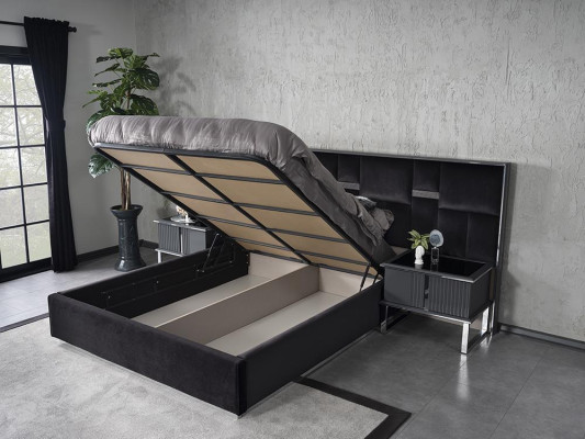 Schlafzimmer Komplett Design Einrichtung Bett 2x Nachttische Luxus Schminktisch