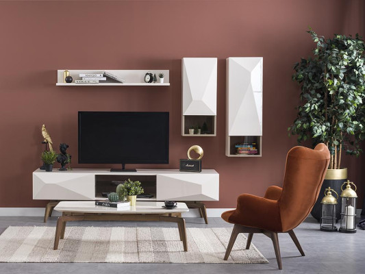 Modern Luxus Wohnwand Set Wohnzimmer Möbel Design Einrichtung