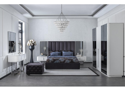 Schlafzimmer 6tlg Bet 2x Nachttische Luxus Kleiderschrank Design Schminktisch