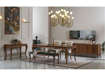 Essgruppe Esszimmermöbel Essecke Set Esszimmer 8tlg Holz Braun Tisch