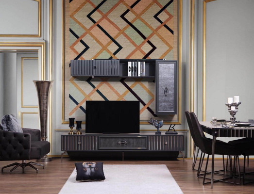 Luxus WohnWand Wohnzimmer Sideboard RTV Regal Wände Schrank