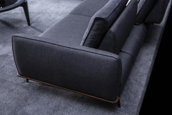 Graues Polstersofa Moderner Dreisitzer Wohnzimmer Textilsofa Luxus Neu