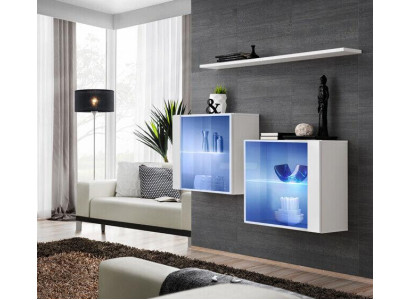 Wohnwand Neu Modern Einrichtung Wandschrank Regal Weiß Möbel Komplett Wohnzimmer