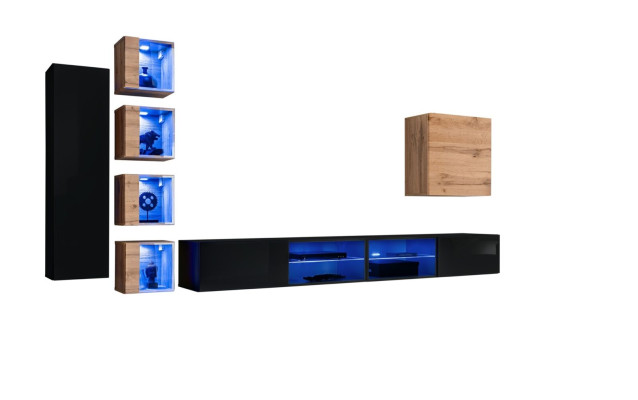 Modern Möbel Designer Wohnwand Einrichtung Luxus Garnitur Neu Wandschrank