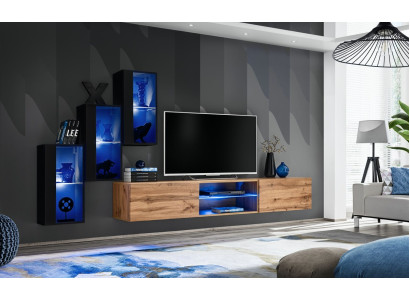 Wohnzimmermöbel Luxus Wohnwand Komplett Designer Einrichtung Holzmöbel