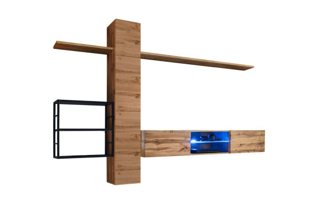 Luxus Wandschrank Möbel Einrichtung Wohnzimmermöbel Braun 3x Wand Regale