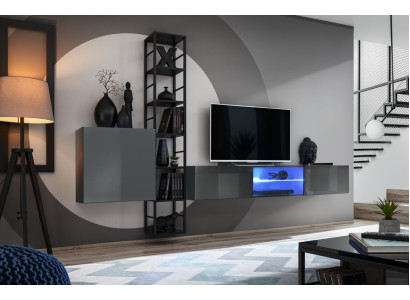 Wohnzimmermöbel Wohnwand Holz Einrichtung TV-Ständer Komplett Neu Möbel