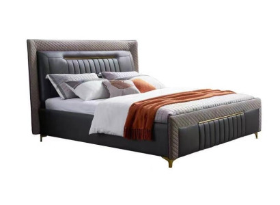 Modernes Bett Betten modernes Luxus Leder Bett Hotelbett Doppelbett Neu