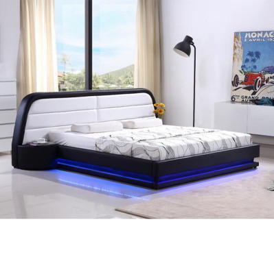 Modern Holzbett Bettrahmen Bettgestelle mit Lattenrost Doppelbett LED 269cm