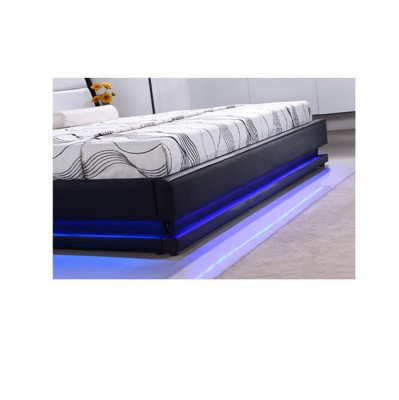 Modern Holzbett Bettrahmen Bettgestelle mit Lattenrost Doppelbett LED 269cm