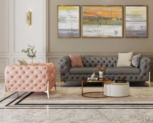 Sofagarnitur 3+1 Sitzer Set Design Sofas Polster Leder Relax Moderne Möbel