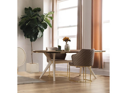 Essgruppe Esszimmer Luxus Essecke Esstisch Tisch Stühle Braun Set 5tlg