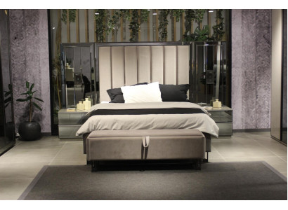 Luxus Schlafzimmer Set Bett+ 2x Nachttische Komplettes Zimmer Möbel Neu