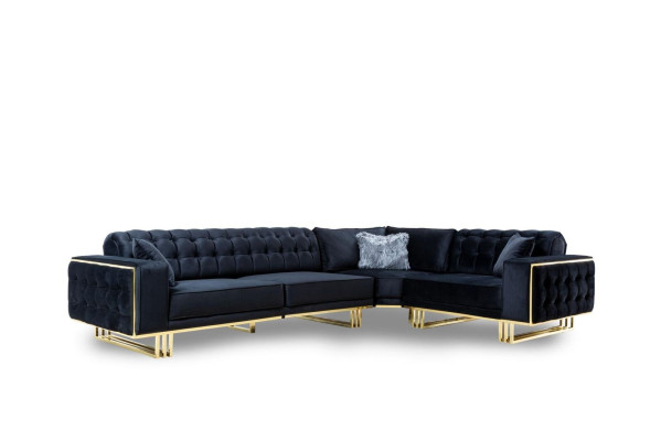 Designer 3tlg.Wohnzimmer set Ecksofa L-form + 3 + 1 Sitzer Luxus Eckcouch