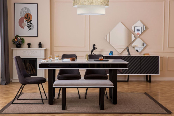 Designer Esszimmer Set 10tlg Luxus Möbel stilvoll Essgruppe Anrichte