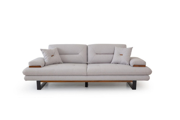 Designer Grau Sofa 3 Sitz Modern Stil Möbel in Wohnzimmer 238cm Couchen