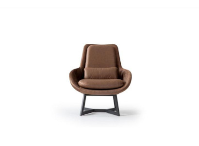 Designer Sessel 1 Sitzer Kunstleder Couch Polster Sessel Design Braun