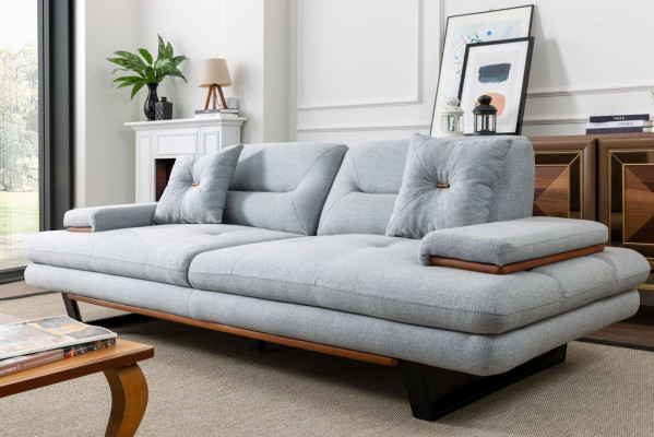 Modern Möbel Wohnzimmer Sofa 3 Sitzer grau xxl big Designer 238cm Möbel
