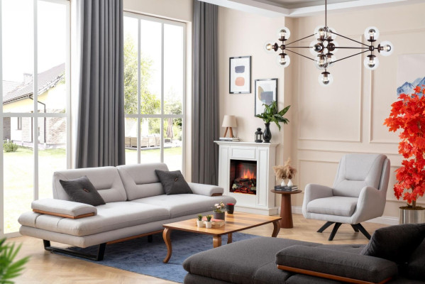 Modern Sofagarnitur 3 + 1 Sitzer und Ecksofa L-form Designer Möbel neu