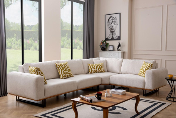 Luxus Ecksofa L Form Stoffsofa Couch Sofa Weiße Polstersofa Sitz Eckgarnitur