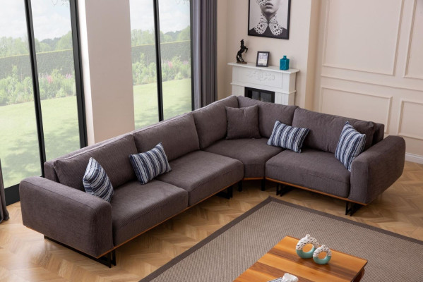 Designer Wohnzimmer Set Wohnlandschaft Ecksofa L-Form 3 Sofa Sessel 3tlg