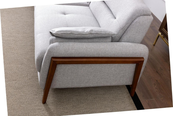 Wohnzimmer Set Ecksofa L-Form Couch Grau Polster 3 +1 Sitzer Textil