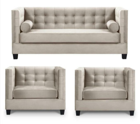 Schlafsofa Taupe Sessel Kreative Möbel Textil Stoff Neu Wohnzimmer Sofa